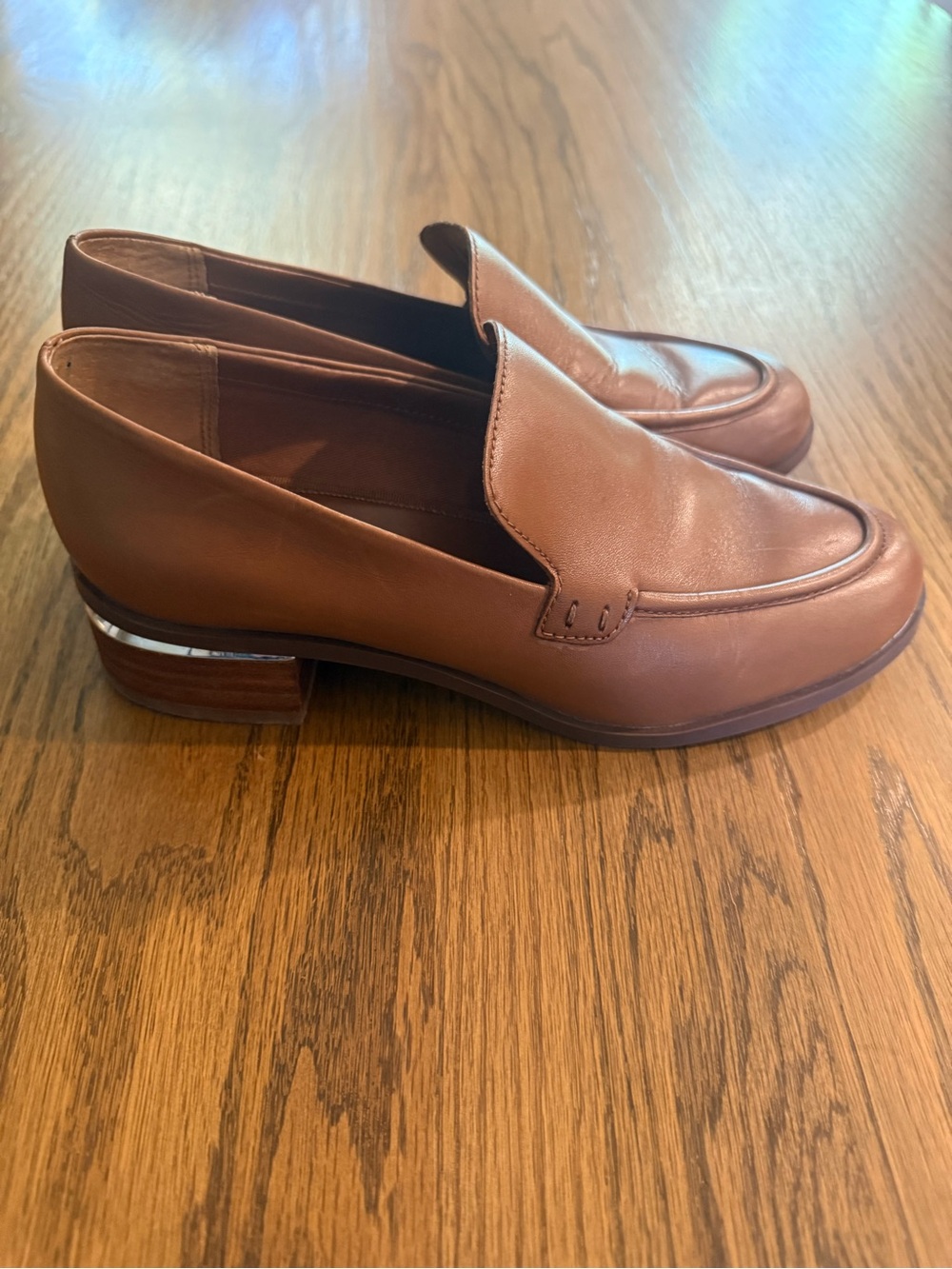 Franco Sarto Women’s  Brown Leather Slip-On Loafers